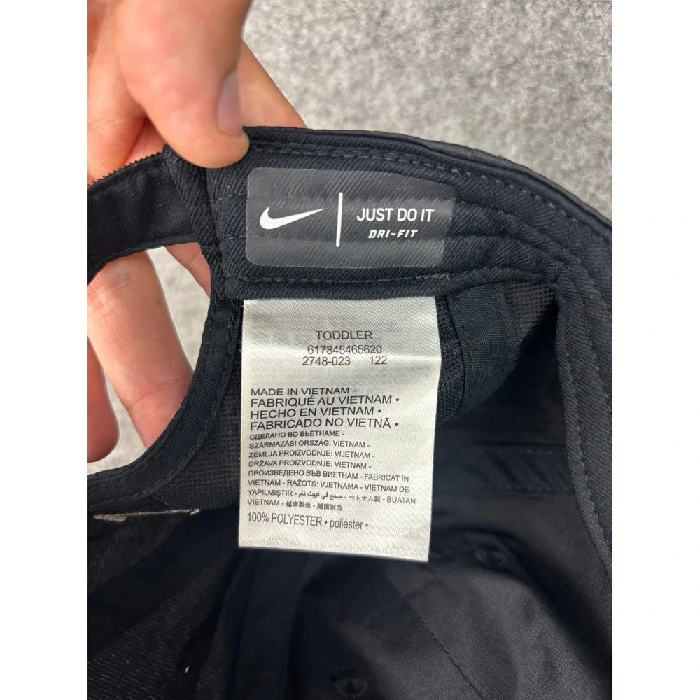 Nike Dri-FIT Hat Toddler One Size Black Swoosh Adjustable Performance Cap